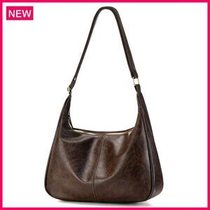 Soft Vegan Leather Hobo Bag Adjustable Strap Slouchy Purse Everyday Handbag